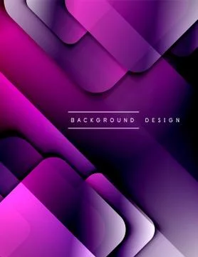 Rounded squares shapes composition geometric abstract background. 3D shadow Illustrazione stock