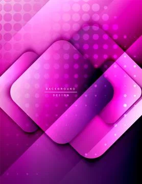Rounded squares shapes composition geometric abstract background. 3D shadow Illustrazione stock