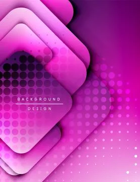 Rounded squares shapes composition geometric abstract background. 3D shadow Stock Illustration