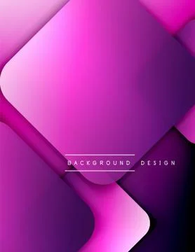 Rounded squares shapes composition geometric abstract background. 3D shadow Illustrazione stock