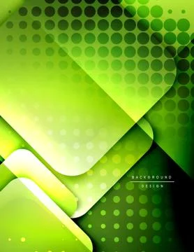 Rounded squares shapes composition geometric abstract background. 3D shadow Stock Illustration