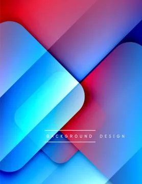 Rounded squares shapes composition geometric abstract background. 3D shadow Illustrazione stock