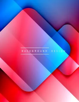 Rounded squares shapes composition geometric abstract background. 3D shadow Illustrazione stock
