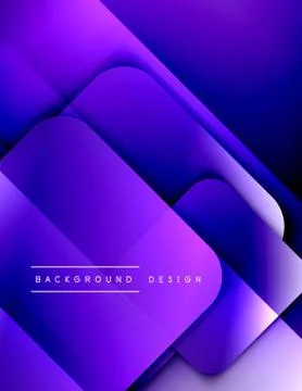 Rounded squares shapes composition geometric abstract background. 3D shadow Stock Illustration