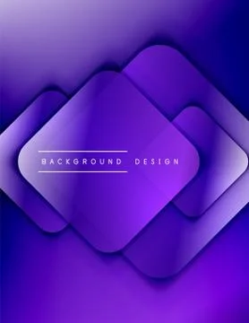 Rounded squares shapes composition geometric abstract background. 3D shadow Illustrazione stock