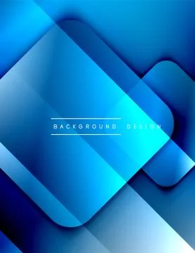 Rounded squares shapes composition geometric abstract background. 3D shadow Stock Illustration