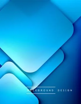 Rounded squares shapes composition geometric abstract background. 3D shadow Stock Illustration