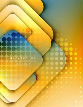 Rounded squares shapes composition geometric abstract background. 3D shadow 스톡 일러스트