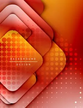 Rounded squares shapes composition geometric abstract background. 3D shadow Stock Illustration