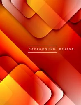 Rounded squares shapes composition geometric abstract background. 3D shadow 스톡 일러스트