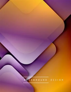 Rounded squares shapes composition geometric abstract background. 3D shadow イラスト素材