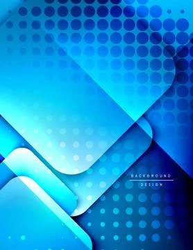 Rounded squares shapes composition geometric abstract background. 3D shadow Illustrazione stock