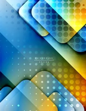 Rounded squares shapes composition geometric abstract background. 3D shadow Illustrazione stock