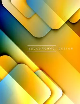 Rounded squares shapes composition geometric abstract background. 3D shadow Illustrazione stock