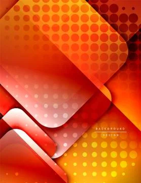 Rounded squares shapes composition geometric abstract background. 3D shadow Illustrazione stock