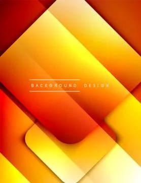 Rounded squares shapes composition geometric abstract background. 3D shadow Stock Illustration