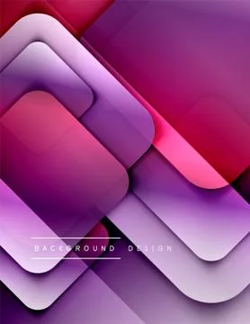 Rounded squares shapes composition geometric abstract background. 3D shadow Illustrazione stock