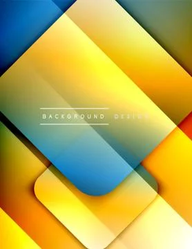 Rounded squares shapes composition geometric abstract background. 3D shadow 스톡 일러스트