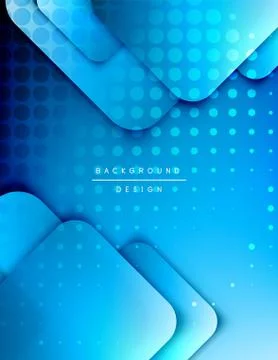 Rounded squares shapes composition geometric abstract background. 3D shadow Stock Illustration