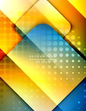 Rounded squares shapes composition geometric abstract background. 3D shadow Illustrazione stock