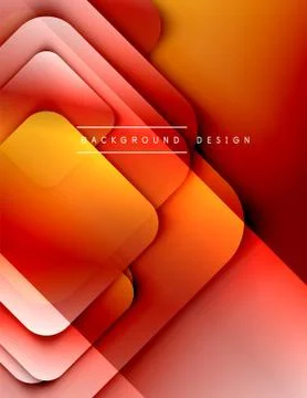 Rounded squares shapes composition geometric abstract background. 3D shadow Illustrazione stock