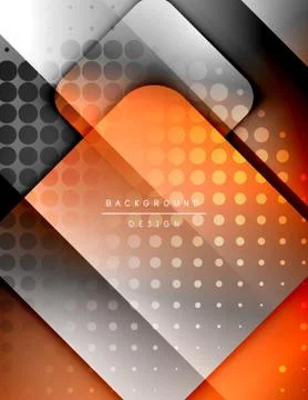 Rounded squares shapes composition geometric abstract background. 3D shadow Illustrazione stock