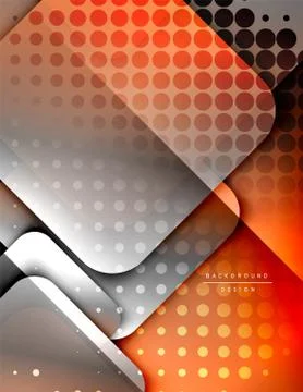 Rounded squares shapes composition geometric abstract background. 3D shadow Illustrazione stock