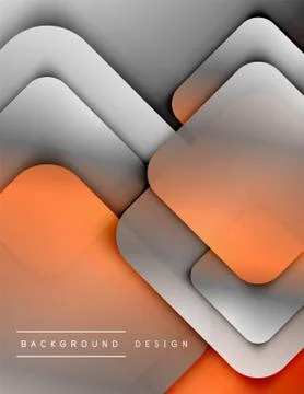 Rounded squares shapes composition geometric abstract background. 3D shadow Illustrazione stock