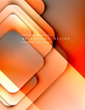 Rounded squares shapes composition geometric abstract background. 3D shadow Illustrazione stock