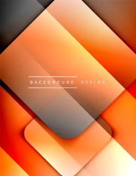 Rounded squares shapes composition geometric abstract background. 3D shadow Illustrazione stock