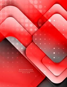 Rounded squares shapes composition geometric abstract background. 3D shadow Stock Illustration