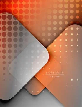 Rounded squares shapes composition geometric abstract background. 3D shadow Stock Illustration