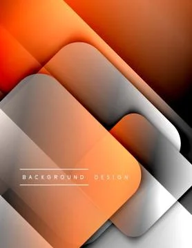 Rounded squares shapes composition geometric abstract background. 3D shadow Illustrazione stock