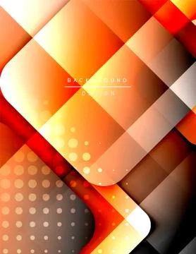 Rounded squares shapes composition geometric abstract background. 3D shadow Stock Illustration