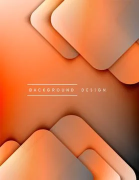 Rounded squares shapes composition geometric abstract background. 3D shadow Illustrazione stock
