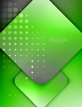 Rounded squares shapes composition geometric abstract background. 3D shadow Stock Illustration