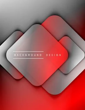 Rounded squares shapes composition geometric abstract background. 3D shadow 스톡 일러스트