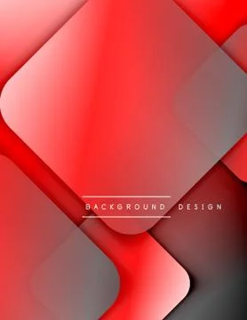 Rounded squares shapes composition geometric abstract background. 3D shadow Stock Illustration
