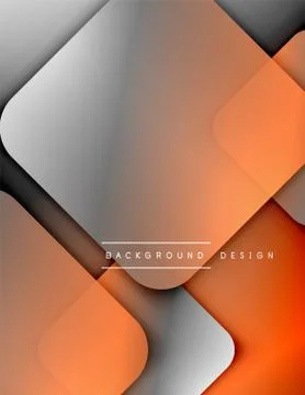 Rounded squares shapes composition geometric abstract background. 3D shadow Illustrazione stock