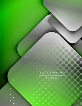 Rounded squares shapes composition geometric abstract background. 3D shadow Stock Illustration