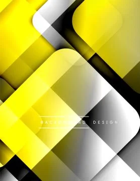 Rounded squares shapes composition geometric abstract background. 3D shadow Illustrazione stock