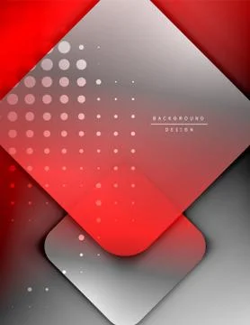 Rounded squares shapes composition geometric abstract background. 3D shadow 스톡 일러스트