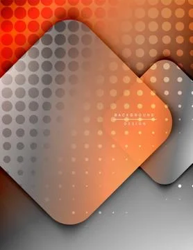 Rounded squares shapes composition geometric abstract background. 3D shadow Stock Illustration