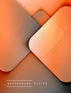 Rounded squares shapes composition geometric abstract background. 3D shadow Illustrazione stock