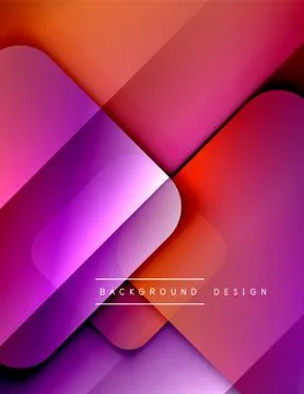 Rounded squares shapes composition geometric abstract background. 3D shadow イラスト素材