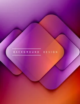 Rounded squares shapes composition geometric abstract background. 3D shadow Illustrazione stock