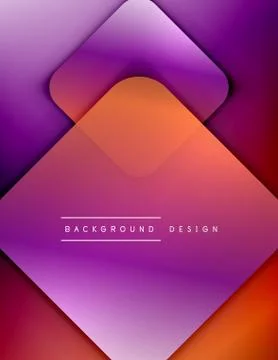 Rounded squares shapes composition geometric abstract background. 3D shadow Stock Illustration