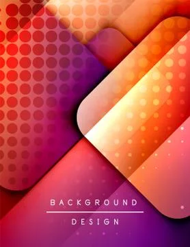 Rounded squares shapes composition geometric abstract background. 3D shadow 스톡 일러스트