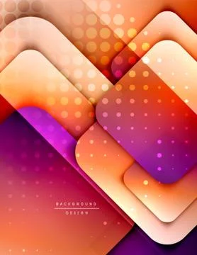 Rounded squares shapes composition geometric abstract background. 3D shadow Illustrazione stock