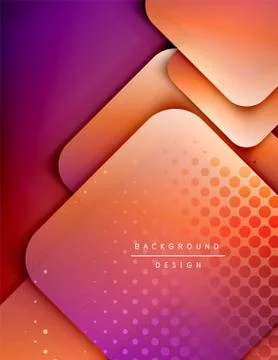 Rounded squares shapes composition geometric abstract background. 3D shadow Illustrazione stock